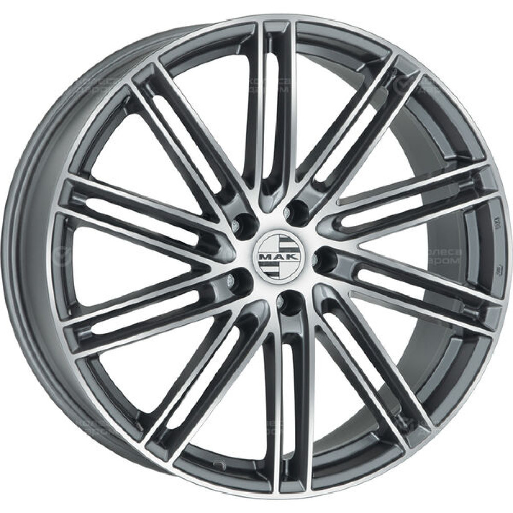 Колесный диск MAK Leipzig 9.5xR21 5x112 ET25 DIA66.45 серый с полированной лицевой частью