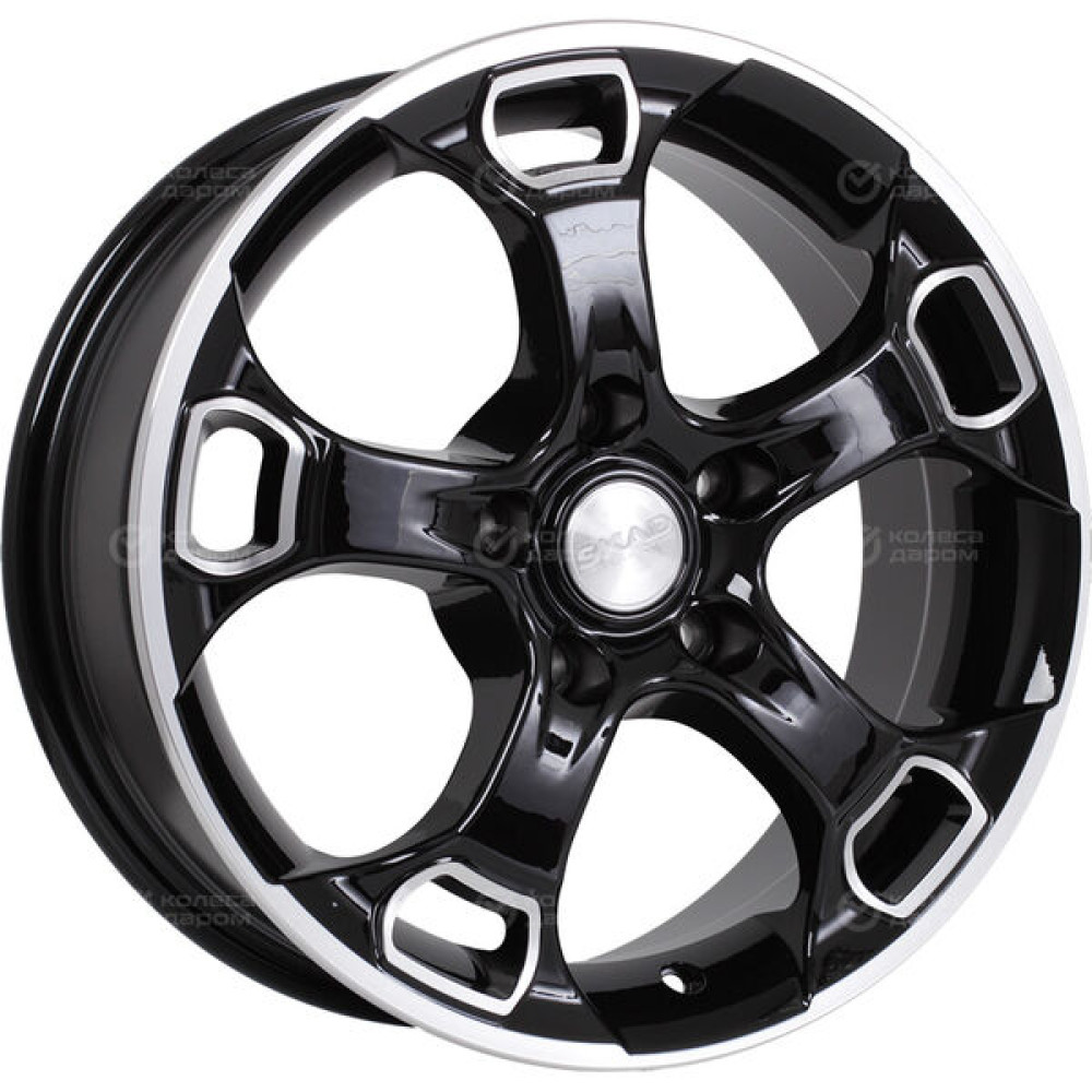 Колесный диск СКАД Фараон 7xR18 5x112 ET38 DIA66.6 черный глянцевый с полированной лицевой поверхностью