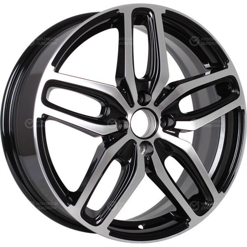 Колесный диск Carwel Виви 199 6.5xR17 4x100 ET41 DIA60.1 чёрный глянцевый с полированной лицевой поверхностью