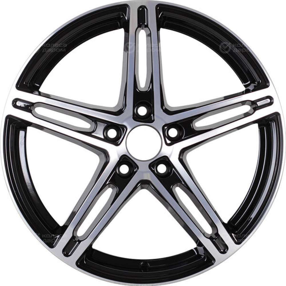 Колесный диск VENTI 1518 6xR15 4x100 ET40 DIA60.1 глянцевый черный с полированной лицевой частью