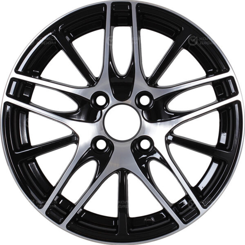 Колесный диск VENTI 1406 5.5xR14 4x98 ET35 DIA58.6 глянцевый черный с полированной лицевой частью