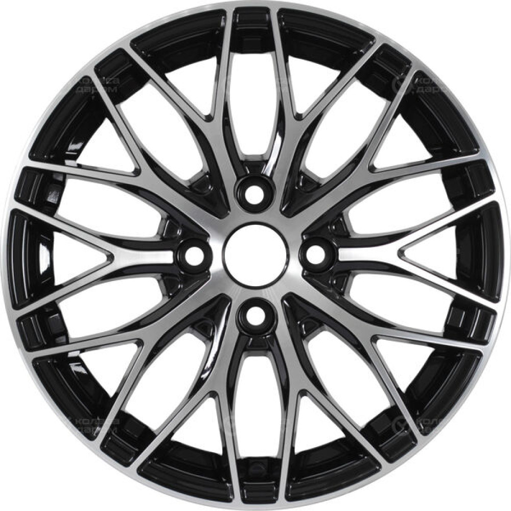 Колесный диск NEO 576 6xR15 4x100 ET46 DIA60.1 глянцевый черный с полированной лицевой частью