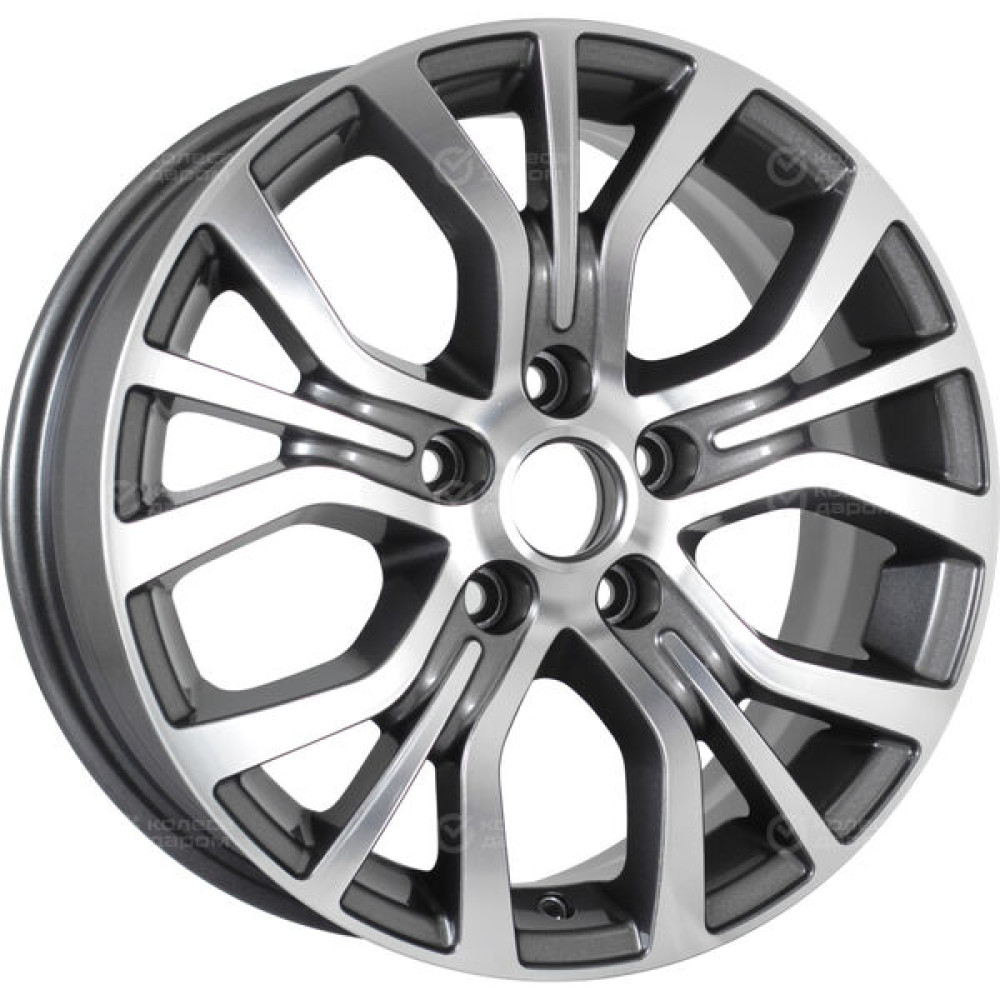 Колесный диск KHOMEN KHW1608 (Alphard) 6.5xR16 5x114.3 ET38 DIA60.1 насыщенный темно-серый полностью полированный