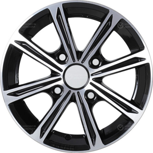 Колесный диск КиК Флэш-оригинал 5xR14 4x100 ET43 DIA60.1 черный глянцевый с полированными элементами лицевой поверхности