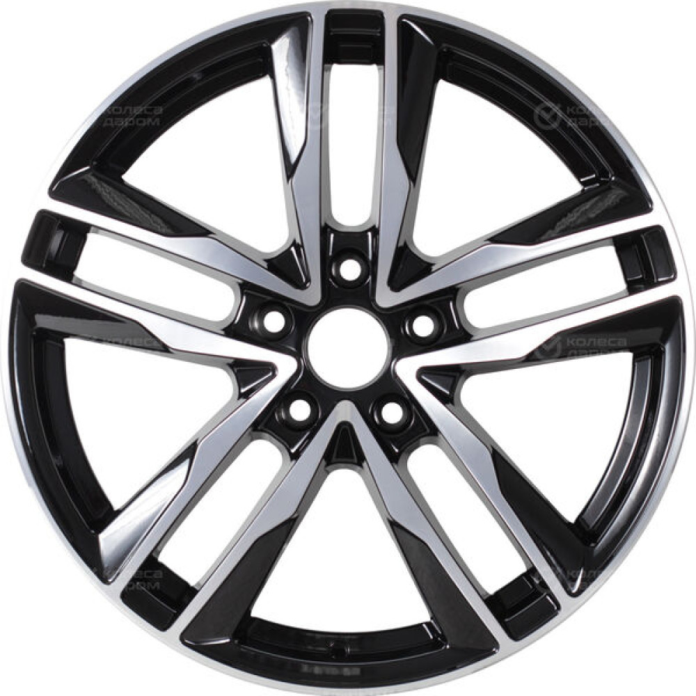 Колесный диск RST R128 7.5xR18 5x108 ET45 DIA63.4 глянцевый черный с полированной лицевой частью