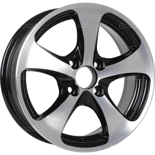 Колесный диск Tech Line 403 5.5xR14 5x100 ET35 DIA57.1 глянцевый черный с полированной лицевой частью