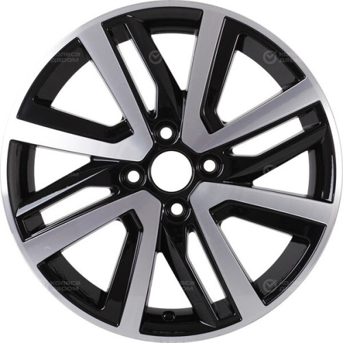 Колесный диск KHOMEN KHW1609 (16_Rio II/Solaris II) 6xR16 4x100 ET46 DIA54.1 (уценка) глянцевый черный с полированной лицевой частью