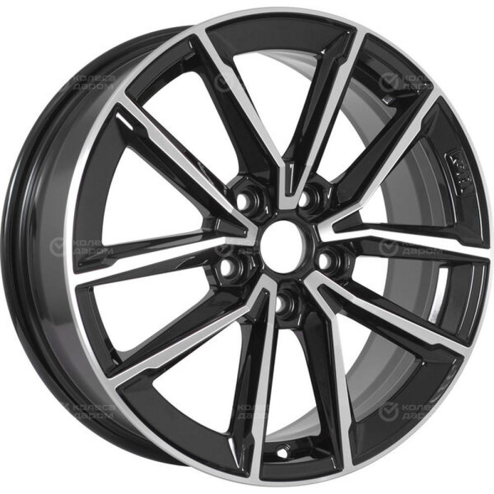 Колесный диск WUP Up104 6.5xR17 5x114.3 ET50 DIA67.1 черный глянцевый с полированными элементами лицевой поверхности
