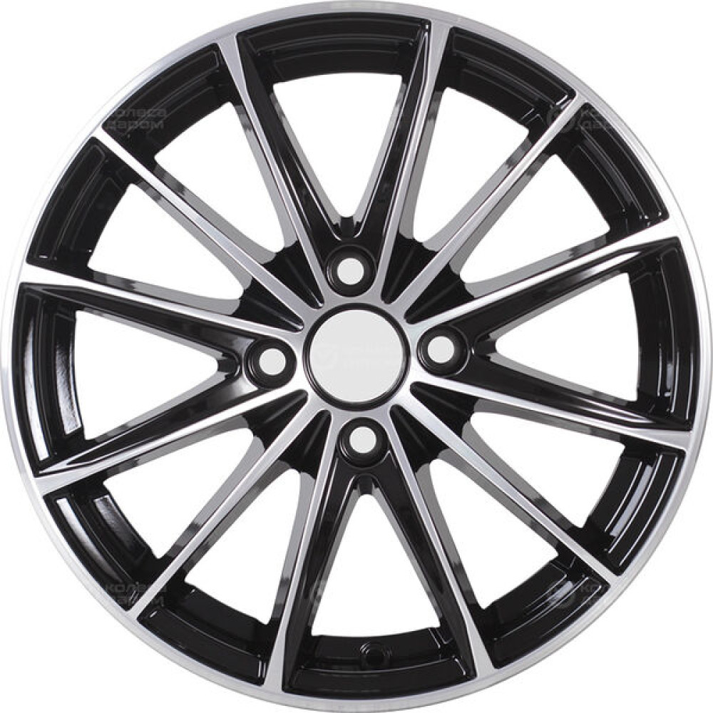 Колесный диск КиК Пойнт Бланк 6xR15 4x100 ET40 DIA67.1 черный глянцевый с полированными элементами лицевой поверхности