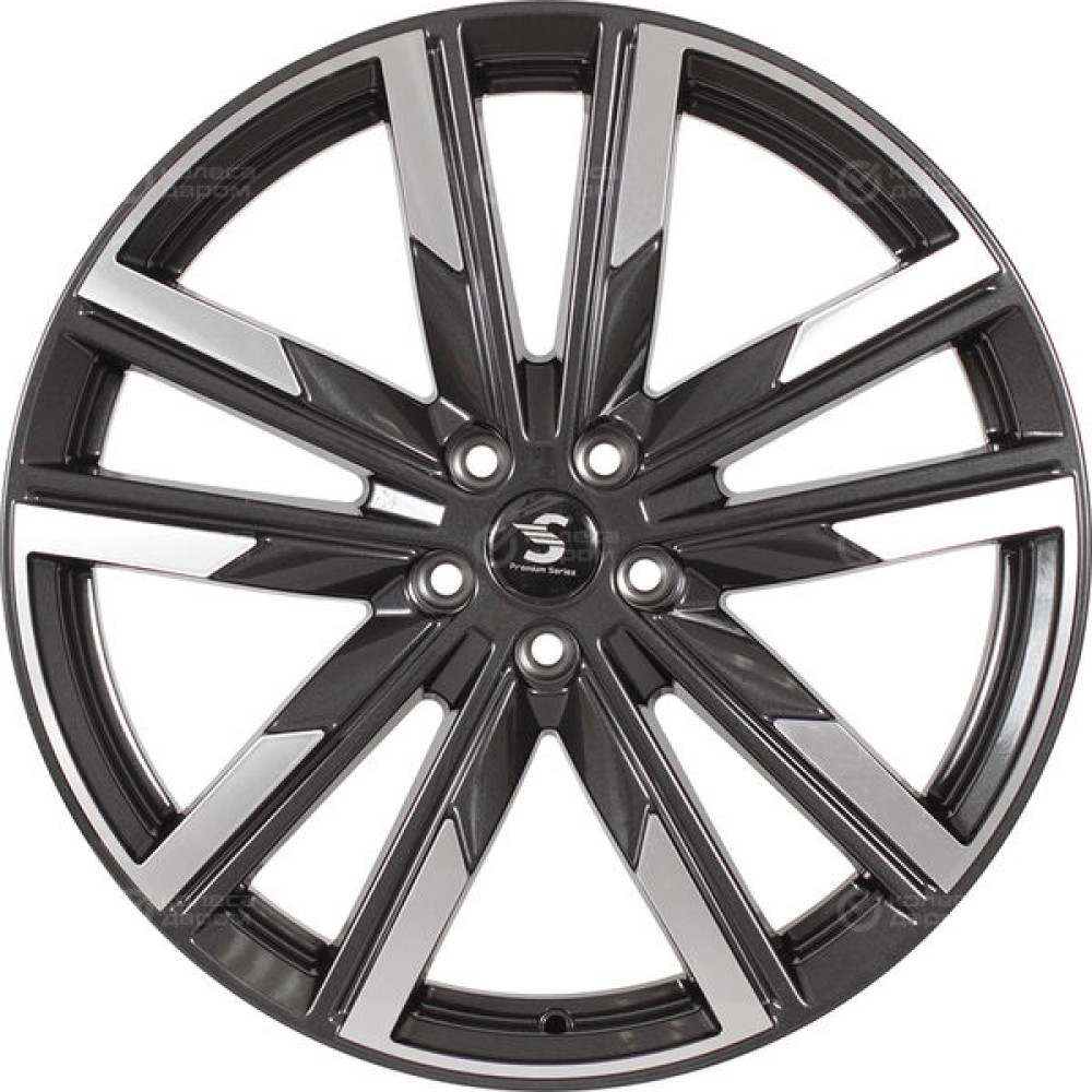 Колесный диск СКАД Premium Series КР014 (20_Geely Tugella) 8xR20 5x108 ET46 DIA63.35 серый глянцевый с полированной лицевой частью