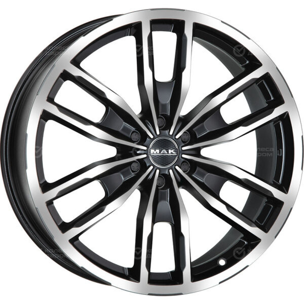 Колесный диск MAK Peak 8.5xR18 6x139.7 ET19 DIA78.1 чёрный глянцевый с полированной лицевой частью
