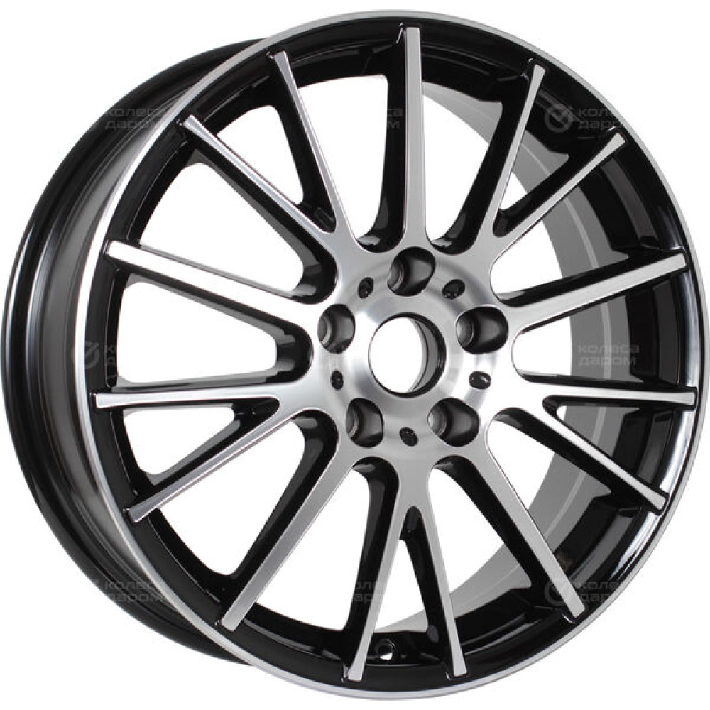 Колесный диск СКАД Дубай 6.5xR17 5x114.3 ET46 DIA67.1 черный глянцевый с полированной лицевой поверхностью