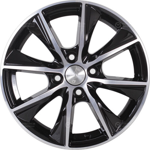 Колесный диск СКАД Порту 6xR15 4x100 ET40 DIA60.1 черный глянцевый с полированной лицевой поверхностью