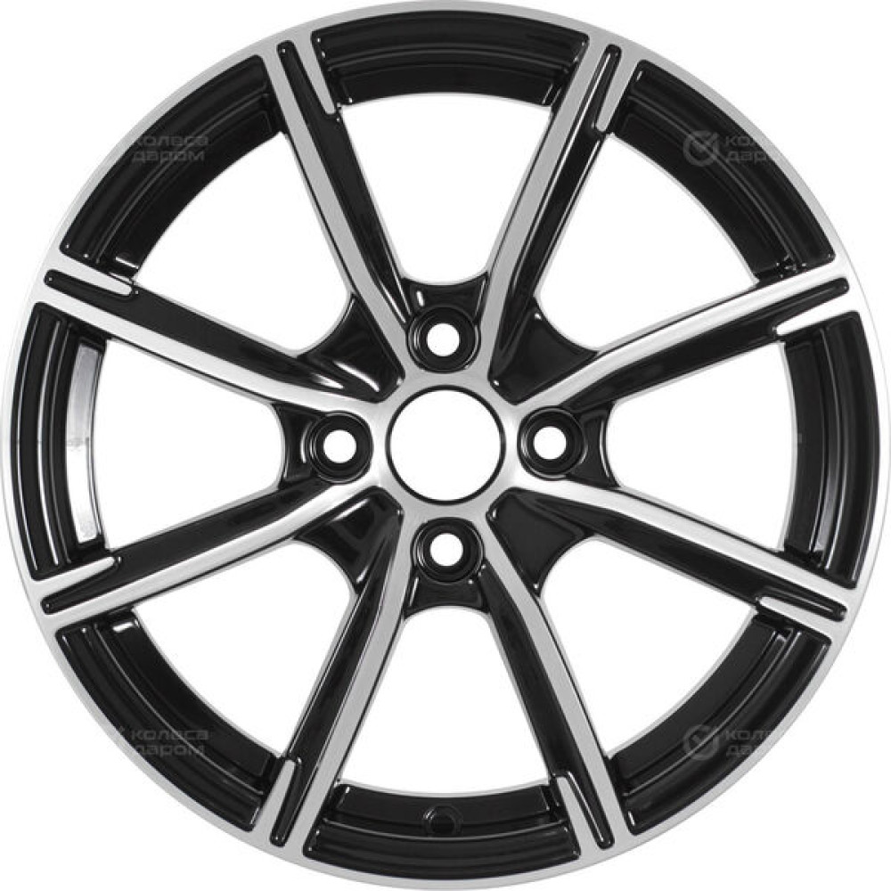 Колесный диск iFree Uno Калибр 6xR15 4x100 ET38 DIA67.1 (уценка) чёрный глянцевый с полированной лицевой частью