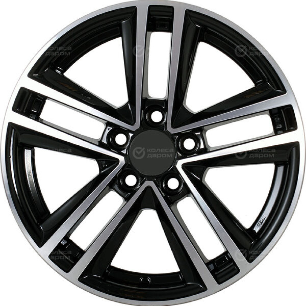 Колесный диск Carwel Неро 134 6xR15 5x105 ET39 DIA56.6 чёрный глянцевый с полированной лицевой поверхностью