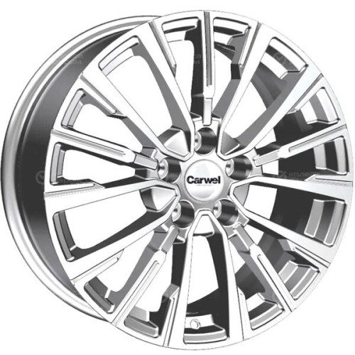 Колесный диск Carwel Базан 1720 7xR17 5x114.3 ET45 DIA60.1 серебристый с полированной лицевой частью