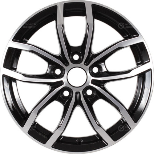 Колесный диск КиК Фрост 6.5xR15 5x108 ET50 DIA63.35 черный глянцевый с полированными элементами лицевой поверхности