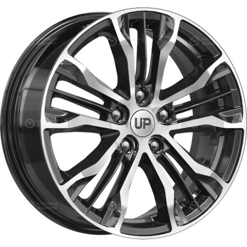 Колесный диск WUP Up106 7xR17 5x114.3 ET45 DIA66.1 черный глянцевый с полированными элементами лицевой поверхности