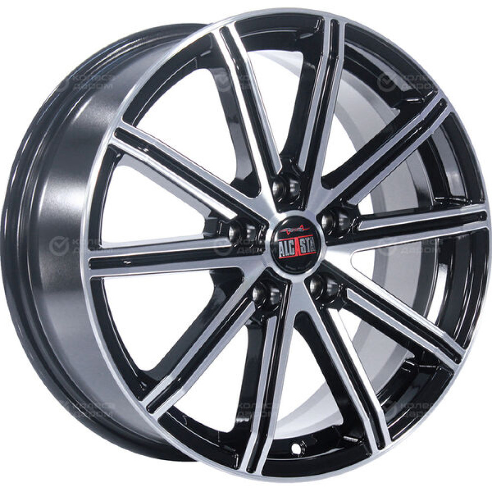 Колесный диск Alcasta M64 7xR17 5x114.3 ET39 DIA60.1 черный глянцевый с полированной лицевой частью
