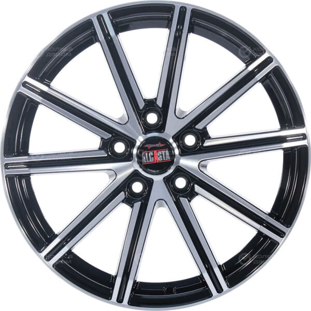 Колесный диск Alcasta M64 7xR17 5x114.3 ET39 DIA60.1 черный глянцевый с полированной лицевой частью