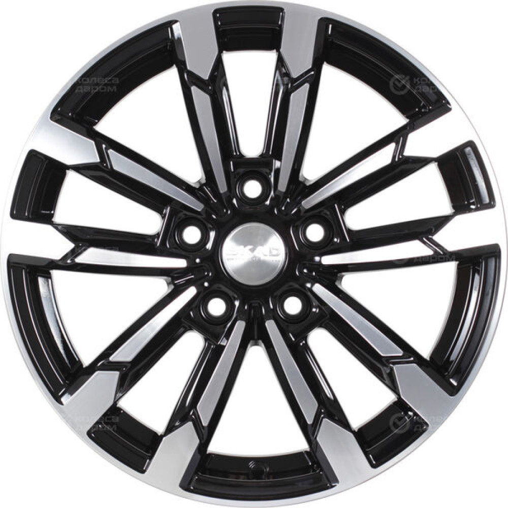 Колесный диск СКАД Кения 6.5xR16 5x108 ET50 DIA63.35 черный глянцевый с полированной лицевой поверхностью