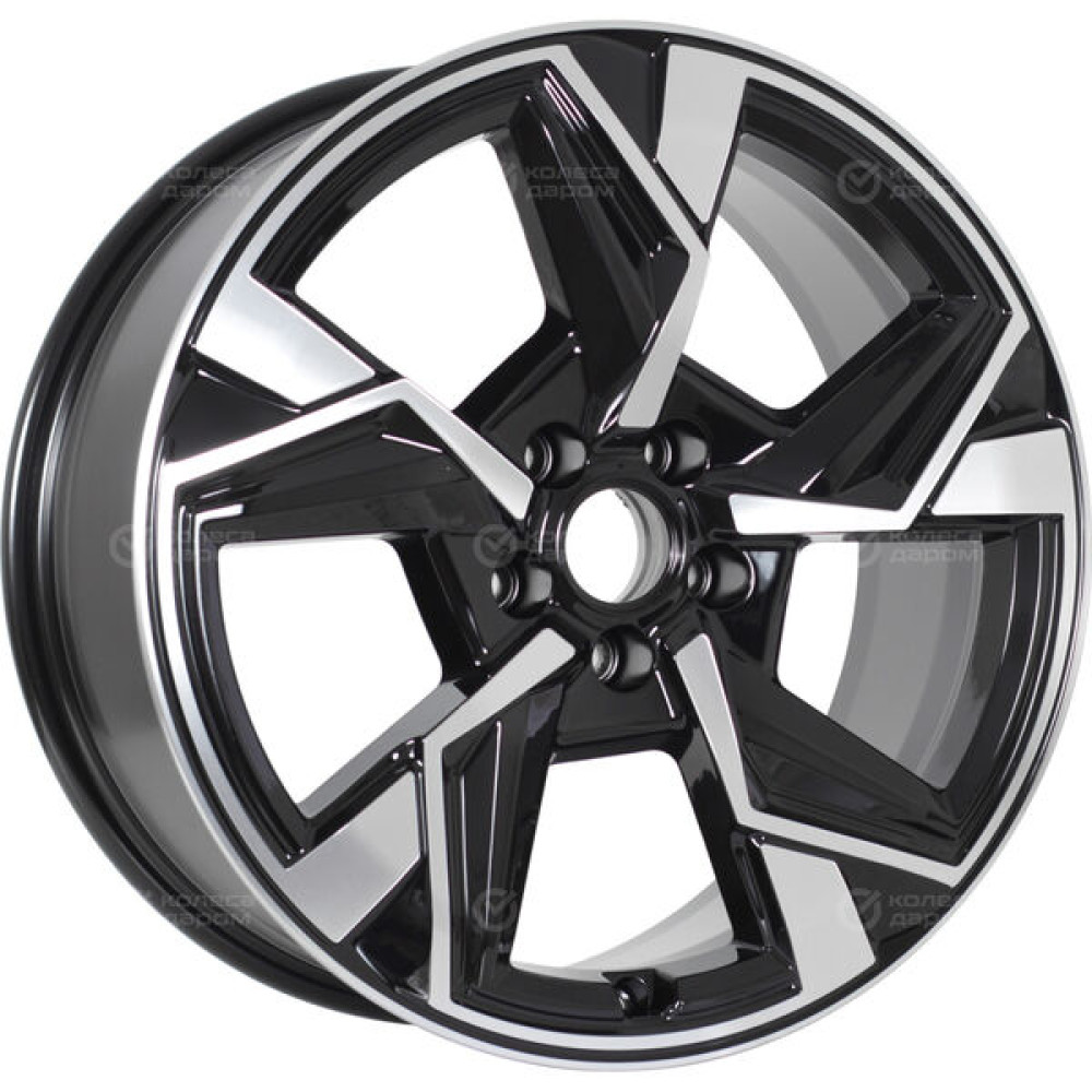 Колесный диск КиК Кайан 7.5xR18 5x114.3 ET38 DIA67.1 черный глянцевый с полированными элементами лицевой поверхности