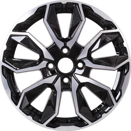 Колесный диск СКАД Сочи 6xR16 4x100 ET45 DIA60.1 черный глянцевый с полированной лицевой поверхностью