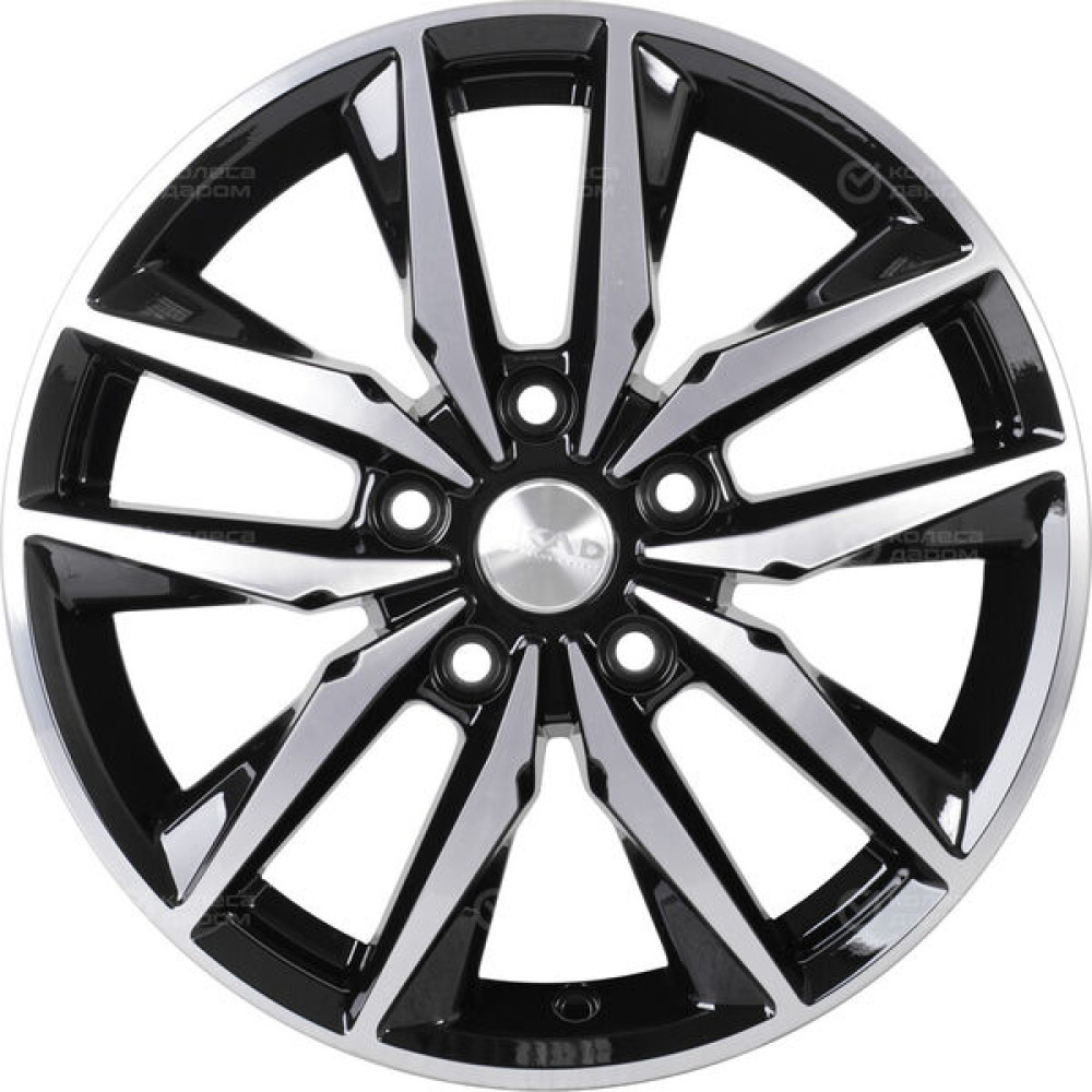 Колесный диск СКАД Тирион 6.5xR16 5x100 ET43 DIA57.1 черный глянцевый с полированной лицевой поверхностью