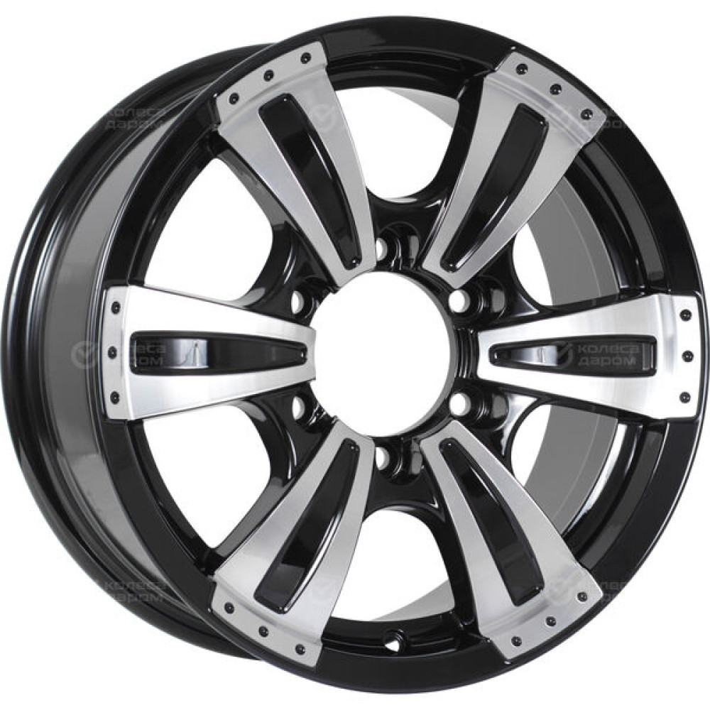 Колесный диск СКАД Рейнджер 7xR16 5x139.7 ET40 DIA98.5 черный глянцевый с полированной лицевой поверхностью