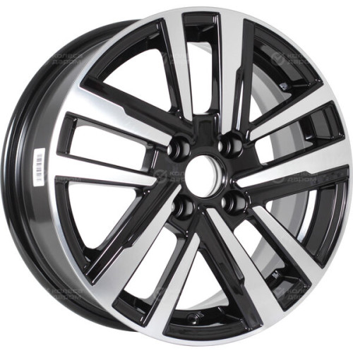 Колесный диск КиК Хант 6xR15 4x100 ET37 DIA60.1 черный глянцевый с полированными элементами лицевой поверхности