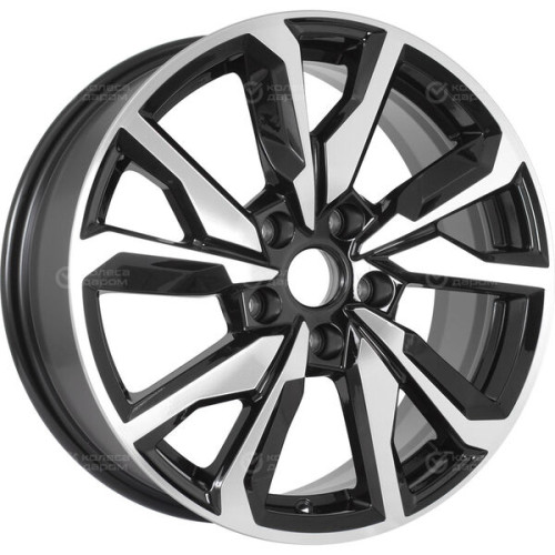 Колесный диск WUP Up114 7xR17 5x114.3 ET35 DIA60.1 черный глянцевый с полированными элементами лицевой поверхности