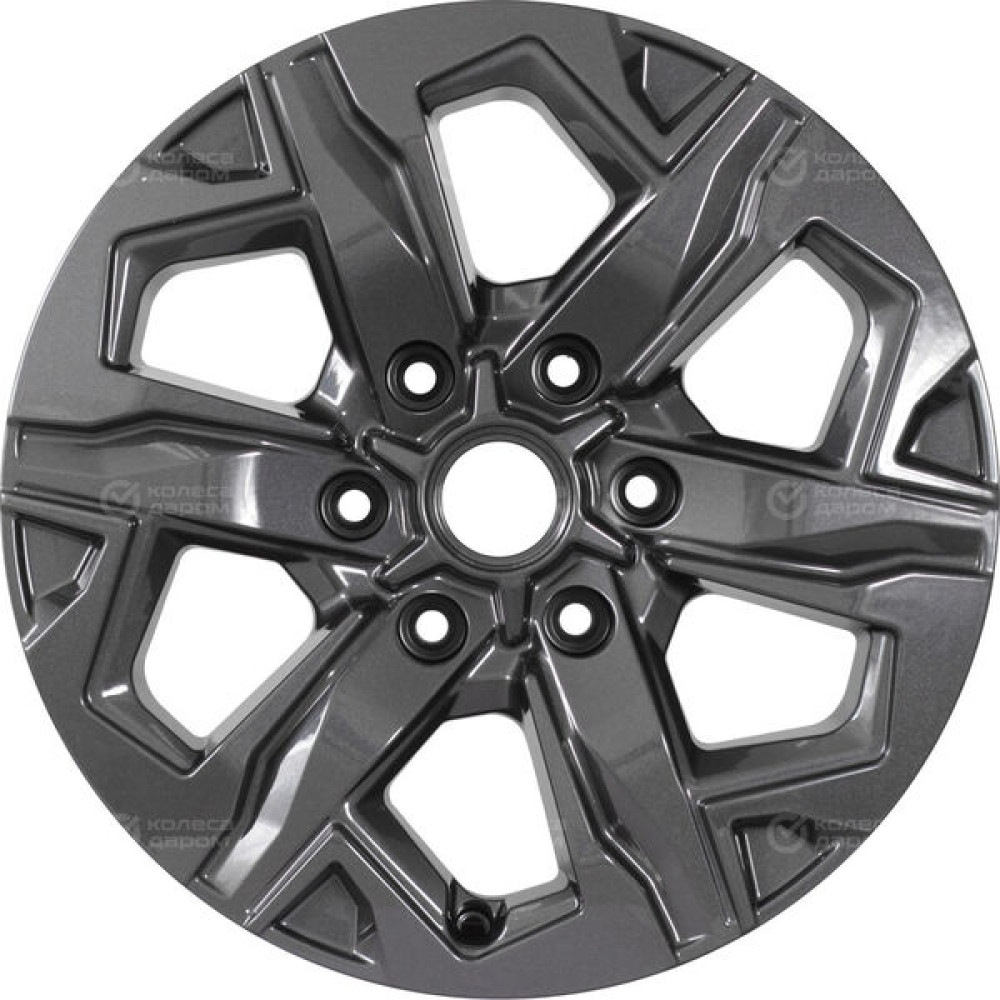 Колесный диск КиК Тейт 7.5xR17 6x139.7 ET25 DIA78.1 насыщенный темно-серый полностью полированный