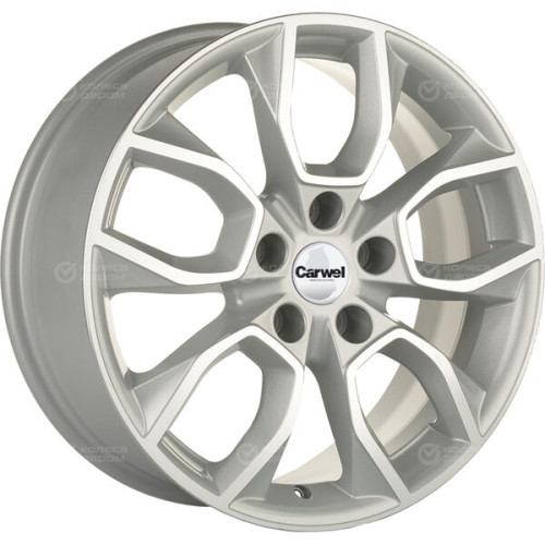 Колесный диск Carwel Ханга 1724 7xR17 5x114.3 ET45 DIA67.1 серебристый с полированной лицевой частью