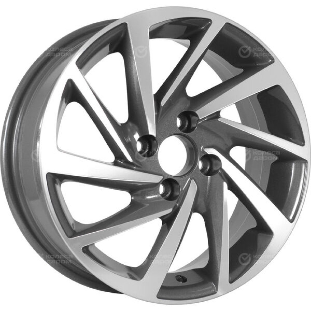 Колесный диск KDW KD1530 6xR15 4x100 ET46 DIA60.1 темно-серый с полированной лицевой частью