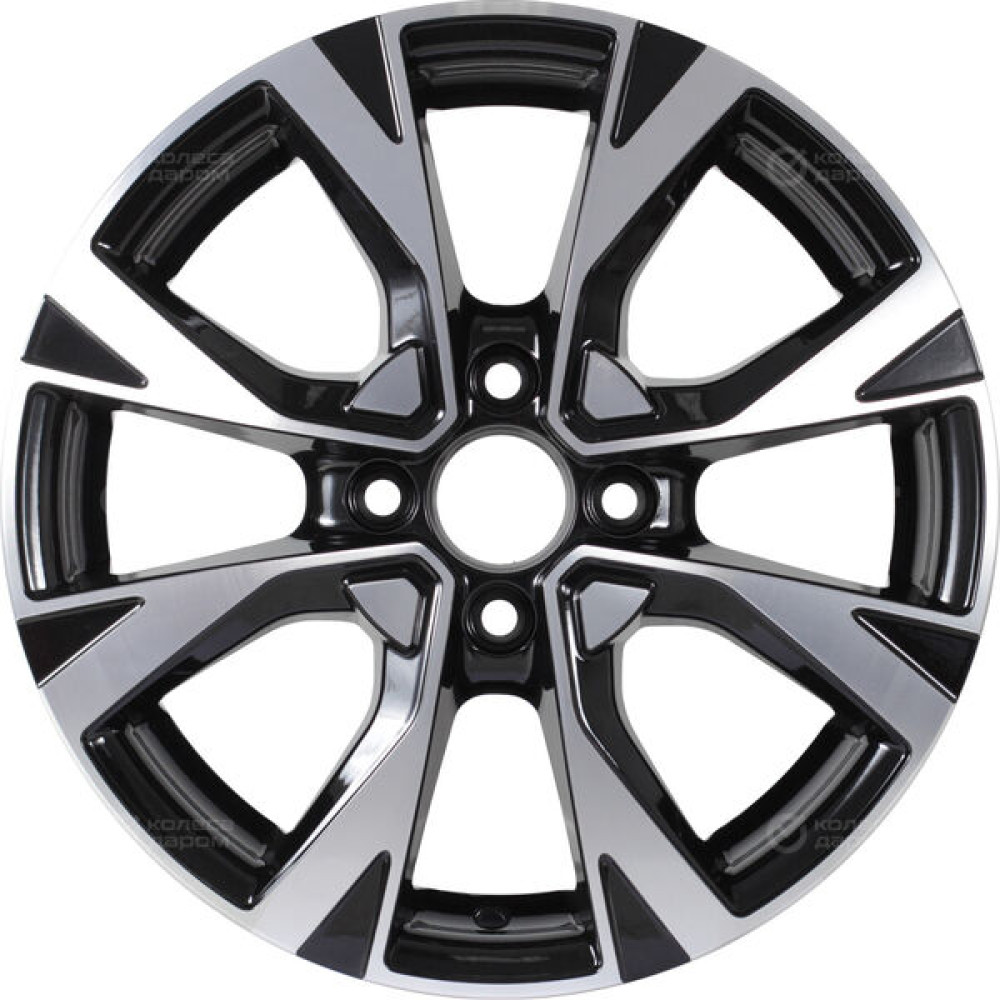 Колесный диск RST R045 6xR15 4x100 ET48 DIA54.1 глянцевый черный с полированной лицевой частью