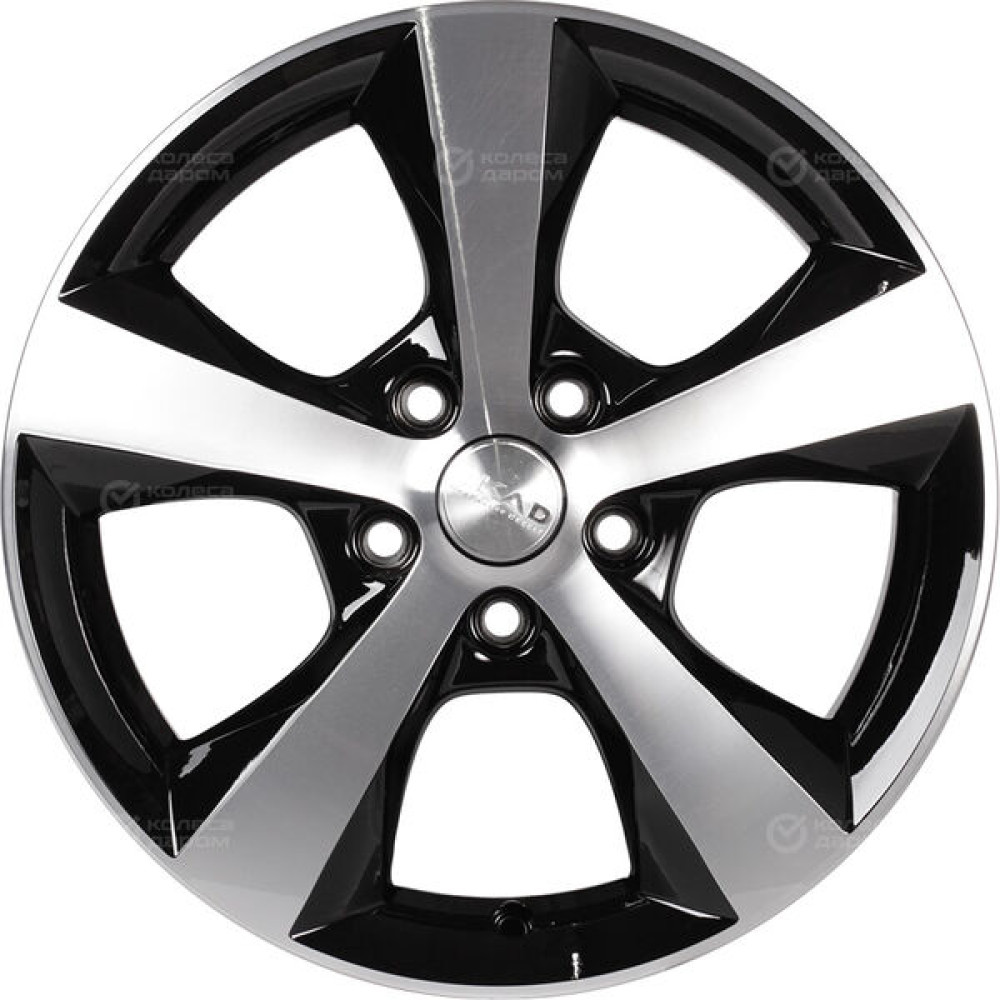 Колесный диск СКАД Кёльн 7xR16 5x114.3 ET40 DIA67.1 черный глянцевый с полированной лицевой поверхностью