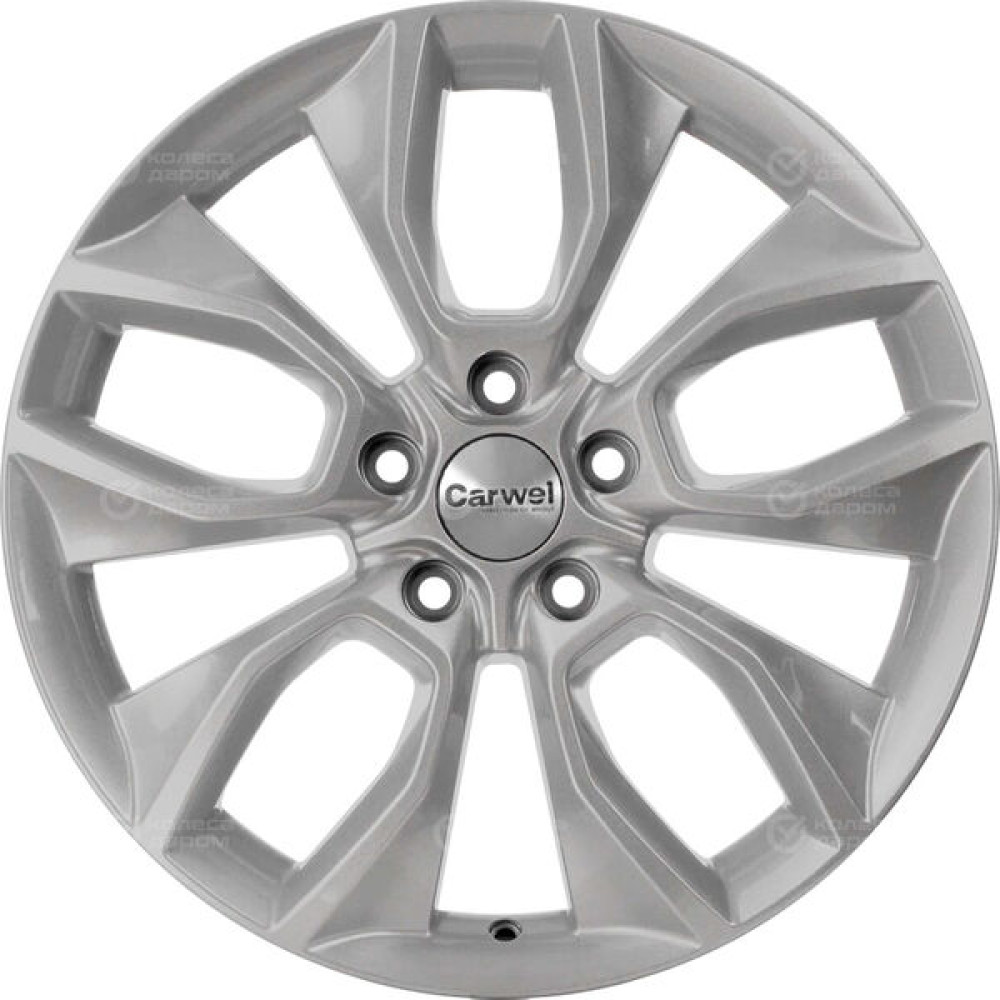 Колесный диск Carwel Хасан 202 7xR18 5x114.3 ET45 DIA66.1 серебристый металлик