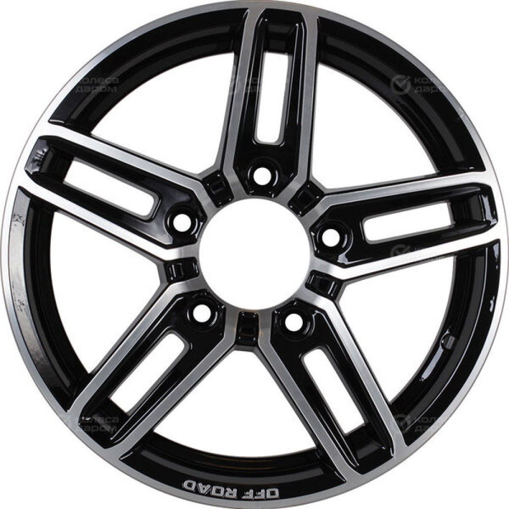 Колесный диск КиК Дон 6.5xR16 5x139.7 ET40 DIA98 черный глянцевый с полированными элементами лицевой поверхности