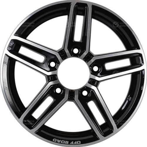 Колесный диск КиК Дон 6.5xR16 5x139.7 ET40 DIA98 черный глянцевый с полированными элементами лицевой поверхности