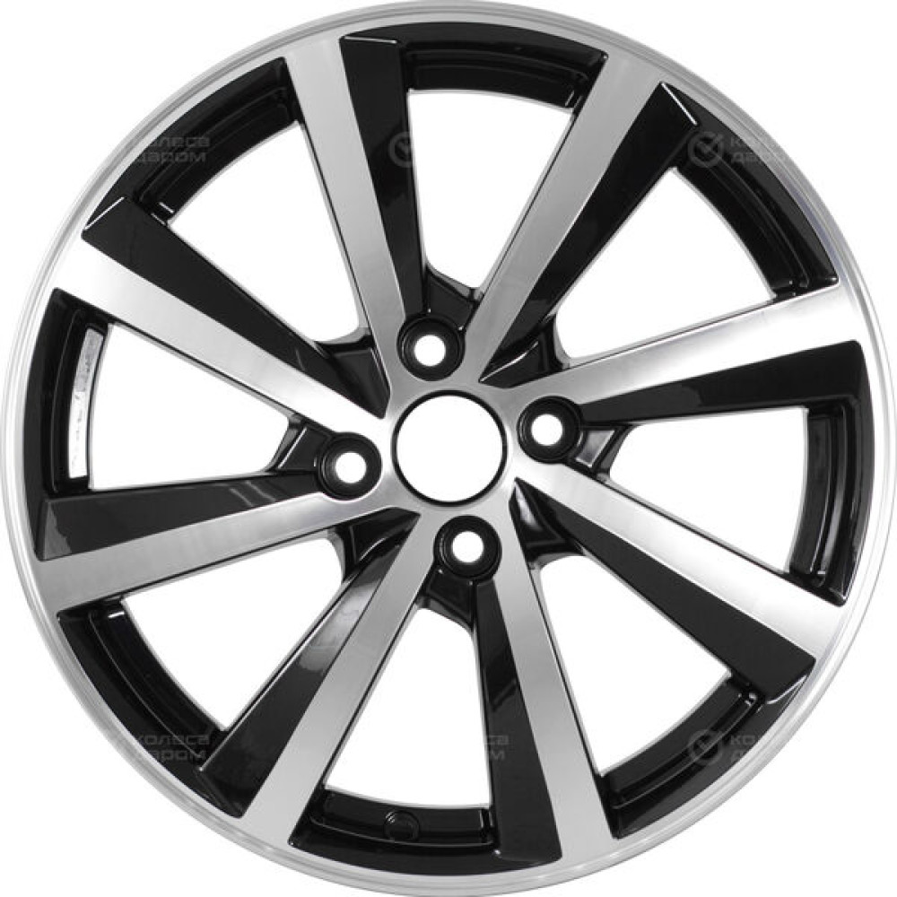 Колесный диск Carwel Селигер 6xR16 4x98 ET33 DIA58.5 чёрный глянцевый с полированной лицевой поверхностью