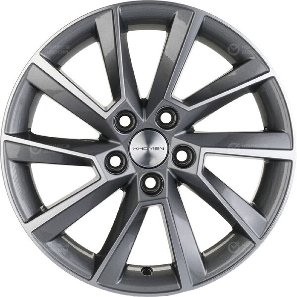Колесный диск KHOMEN KHW1507 (15_Polo) 6xR15 5x100 ET40 DIA57.1 насыщенный темно-серый полностью полированный