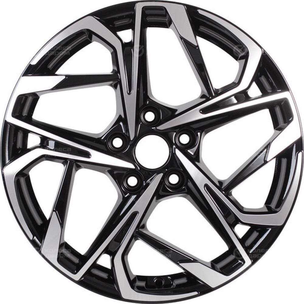 Колесный диск KHOMEN KHW1716 (ZV17_Kodiaq/Tiguan) 7xR17 5x112 ET40 DIA57.1 (уценка) глянцевый черный с полированной лицевой частью