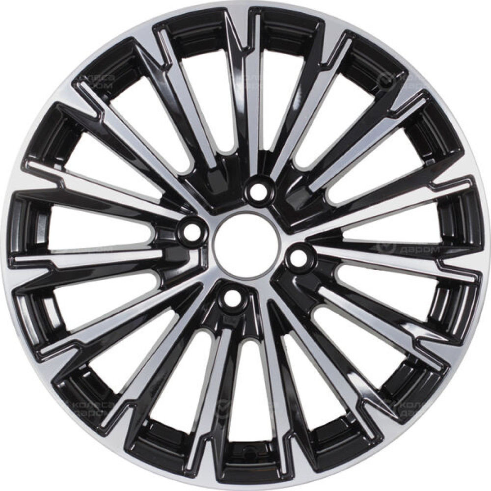 Колесный диск KDW KD1610 6.5xR16 5x114.3 ET50 DIA67.1 глянцевый черный с полированной лицевой частью