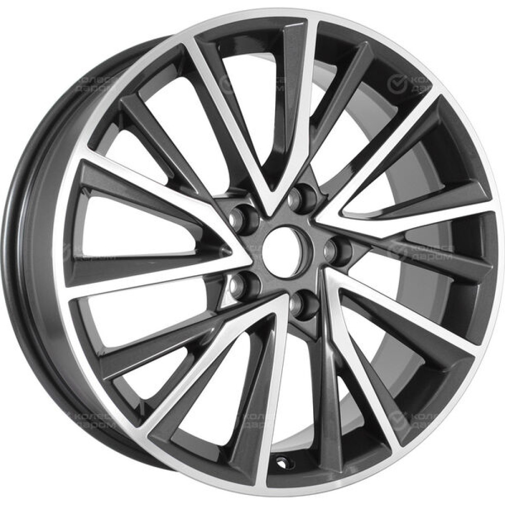 Колесный диск СКАД Premium Series КР010 (18_RAV4_XA4) 7.5xR18 5x114.3 ET45 DIA60.1 (уценка) серый глянцевый с полированной лицевой частью