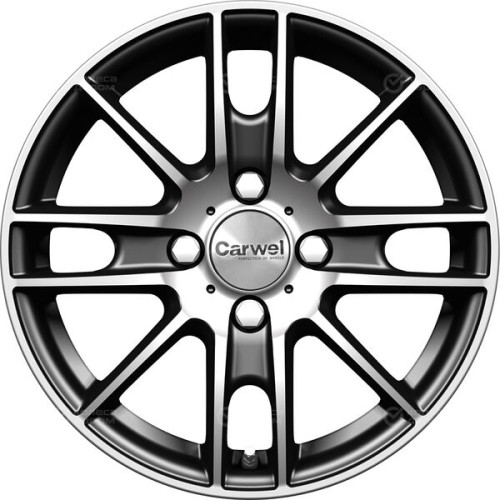 Колесный диск Carwel Лада 173 5.5xR14 4x108 ET45 DIA63.35 чёрный глянцевый с полированной лицевой поверхностью