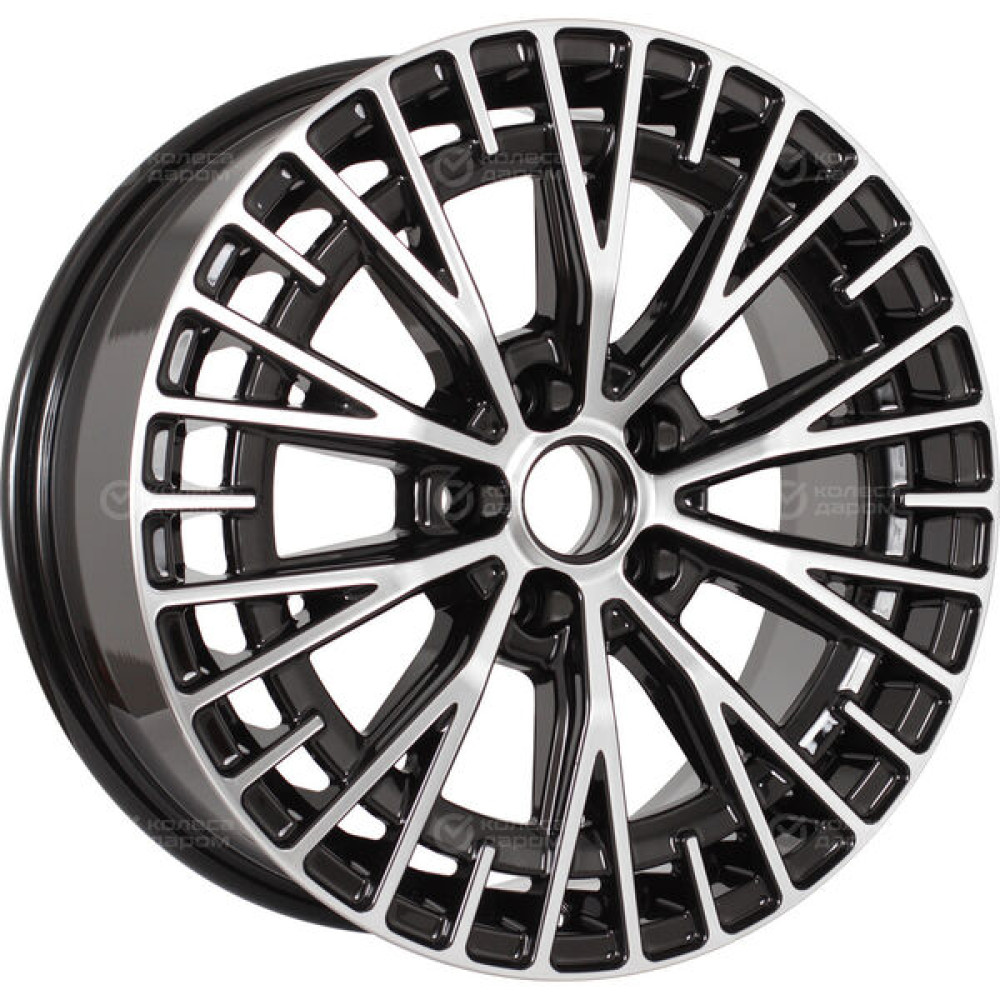 Колесный диск KDW KD1730 7xR17 5x114.3 ET37 DIA66.6 (уценка) глянцевый черный с полированной лицевой частью
