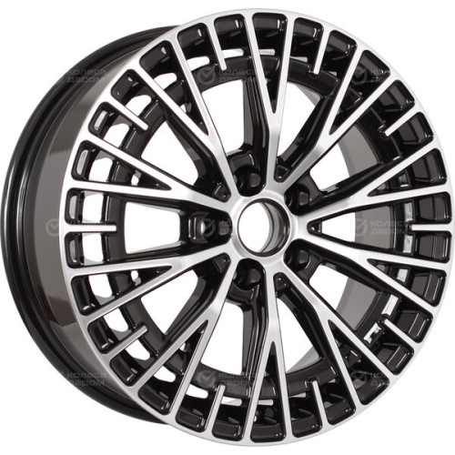 Колесный диск KDW KD1730 7xR17 5x114.3 ET37 DIA66.6 (уценка) глянцевый черный с полированной лицевой частью