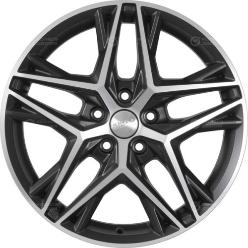 Колесный диск СКАД Челси 8xR18 5x112 ET39 DIA66.6 черный матовый с полированным элементом