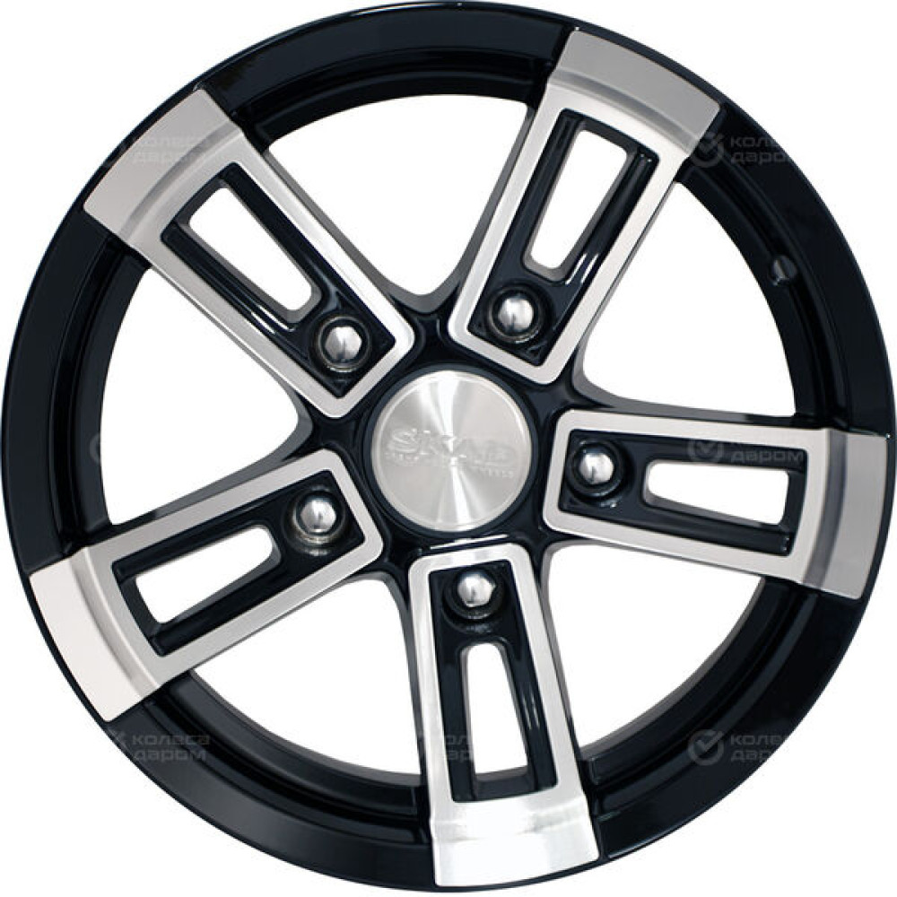 Колесный диск СКАД ТОР 6.5xR15 5x139.7 ET40 DIA98.5 черный глянцевый с полированной лицевой поверхностью