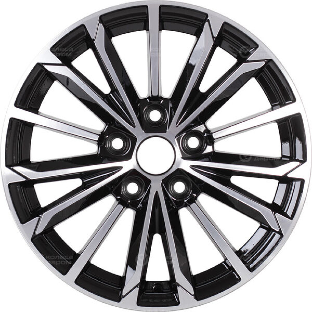 Колесный диск KHOMEN KHW1611 (16_Changan CS35) 6.5xR16 5x110 ET46 DIA63.3 глянцевый черный с полированной лицевой частью